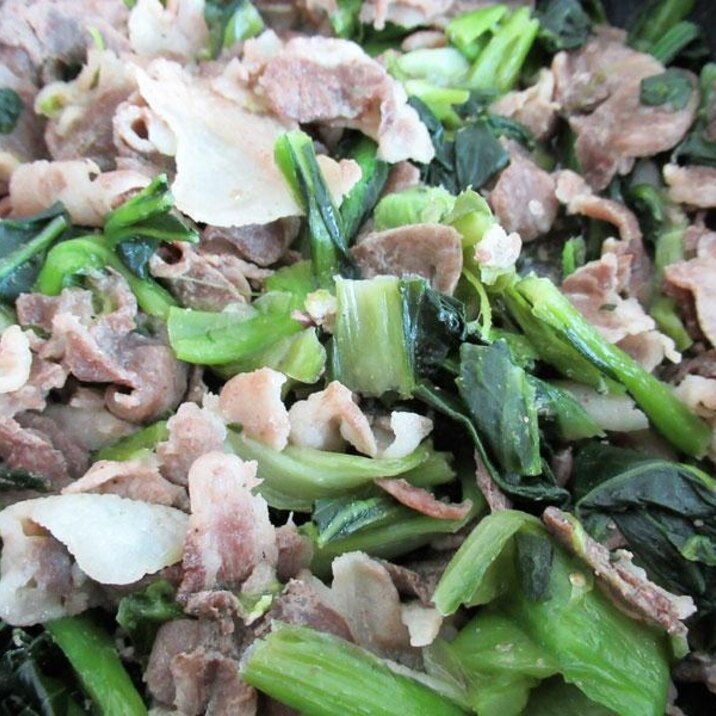 豚肉と小松菜炒め物